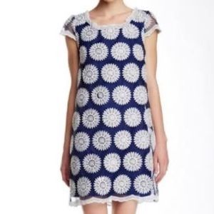 Betsey Johnson Daisy Embroidered Shift Dress